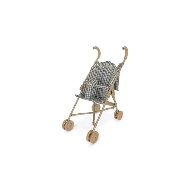 Konges Sljd Doll Stroller Captains Blue Check